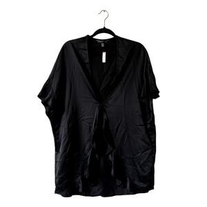 Victoria's secret black silky robe One size C5